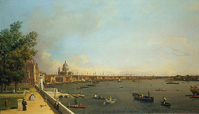 London The Thames from Somerset House Terrace towards the City Canaletto